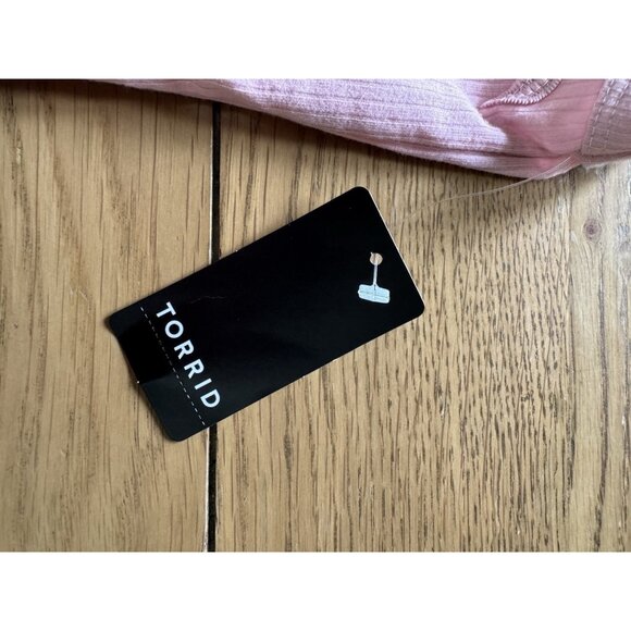 Torrid Super Soft Light Rib Knit Bleached Pink Tank Top Plus Sz 1X Lace Trim NWT - Picture 6 of 11